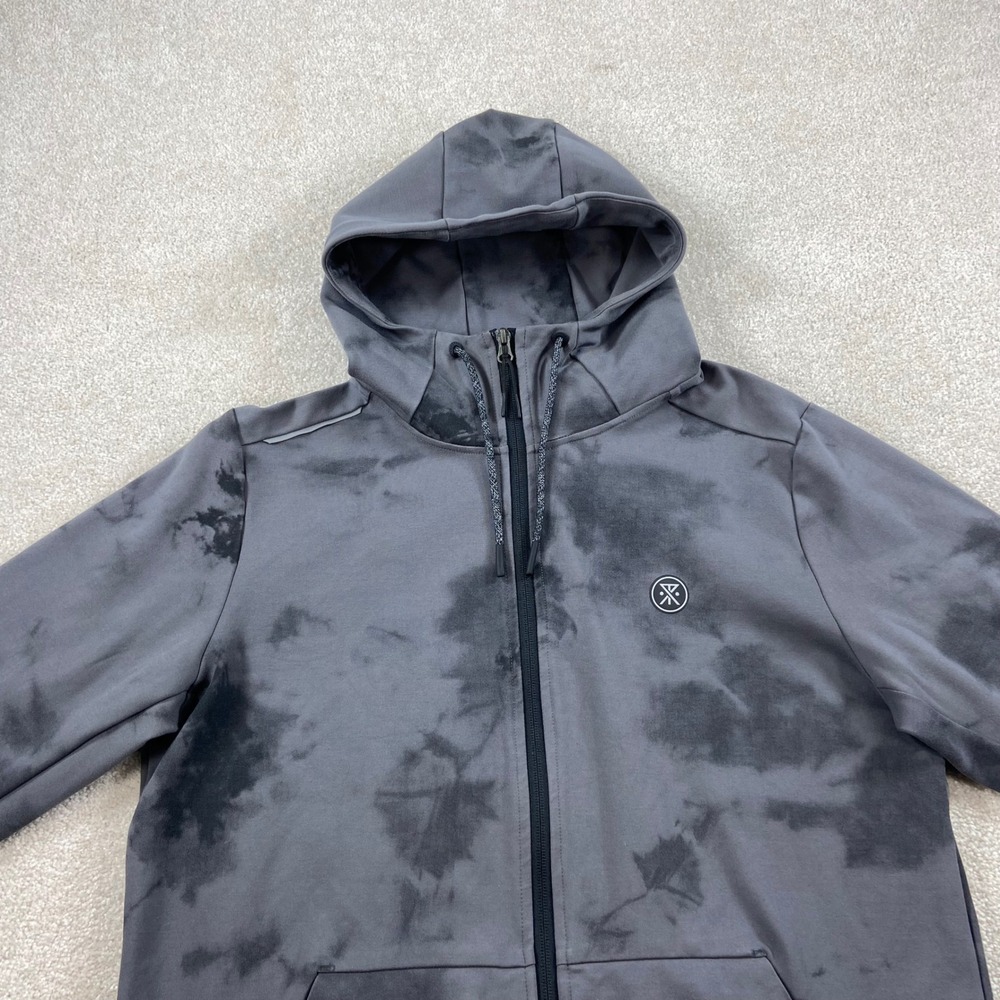 Roark Run Amok El Morro Motorhead Hoodie Mens Medium Grey Tie Dye Full Zip - Picture 6 of 14